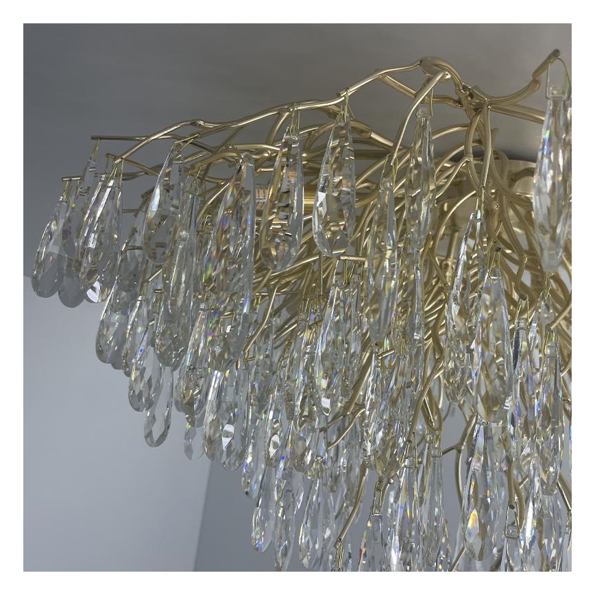Loftlampe i krystal 12xG9/40W/230V guldfarvet