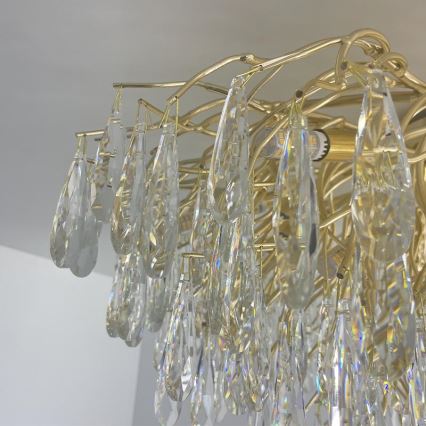 Loftlampe i krystal 12xG9/40W/230V guldfarvet