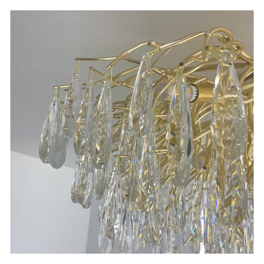 Loftlampe i krystal 12xG9/40W/230V guldfarvet