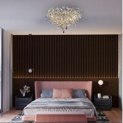Loftlampe i krystal 12xG9/40W/230V skinnende krom
