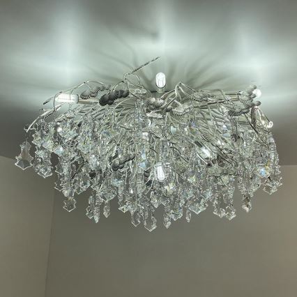 Loftlampe i krystal 12xG9/40W/230V skinnende krom