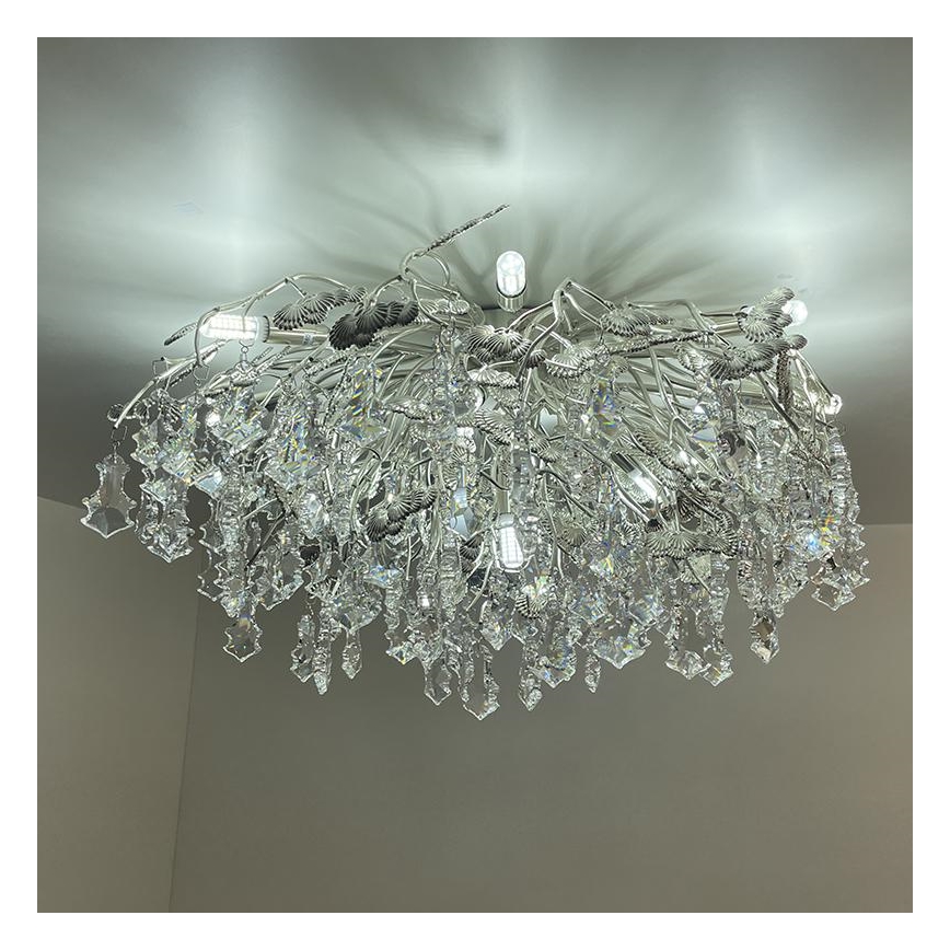 Loftlampe i krystal 12xG9/40W/230V skinnende krom
