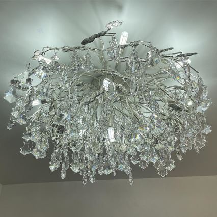 Loftlampe i krystal 12xG9/40W/230V skinnende krom