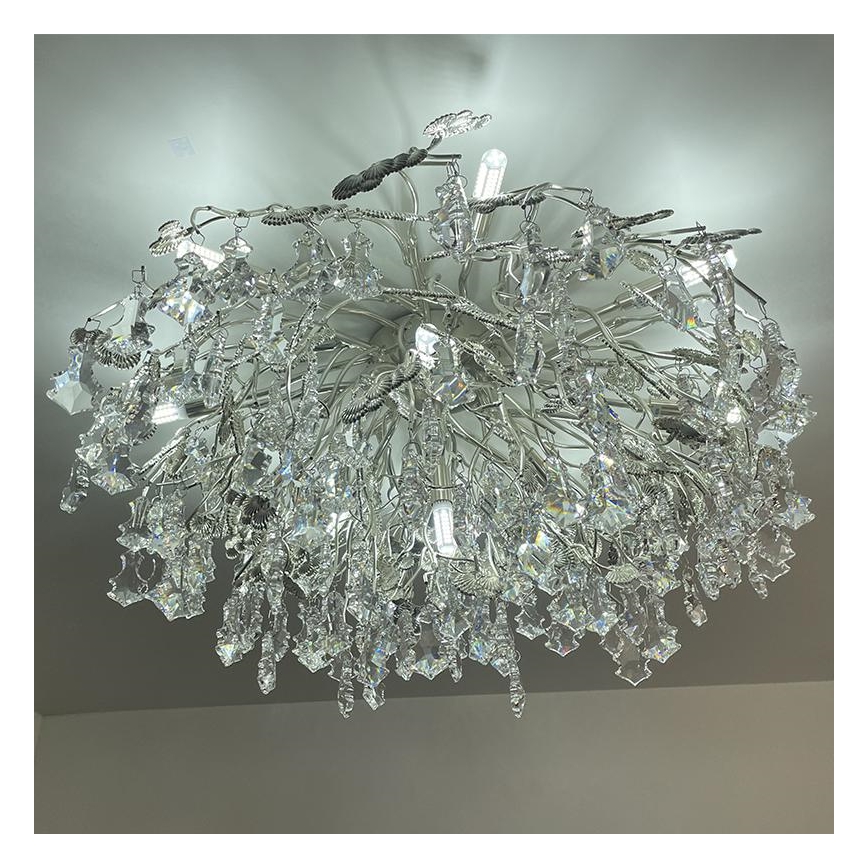Loftlampe i krystal 12xG9/40W/230V skinnende krom