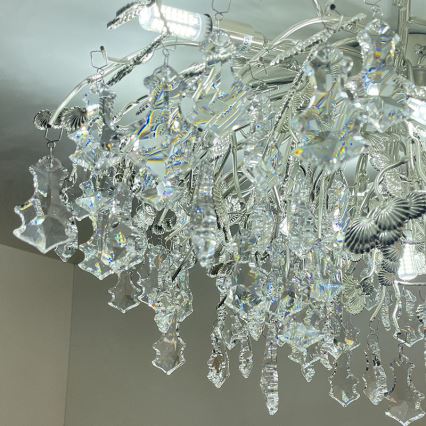 Loftlampe i krystal 12xG9/40W/230V skinnende krom