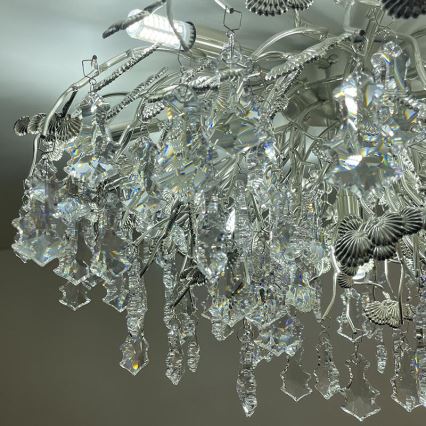 Loftlampe i krystal 12xG9/40W/230V skinnende krom