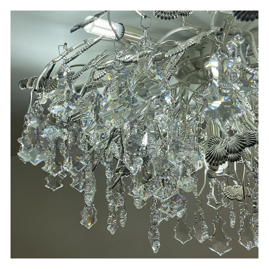 Loftlampe i krystal 12xG9/40W/230V skinnende krom