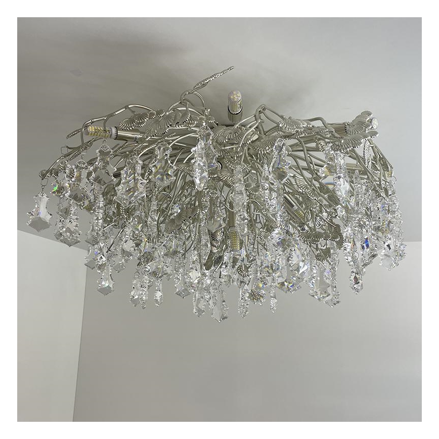 Loftlampe i krystal 12xG9/40W/230V skinnende krom