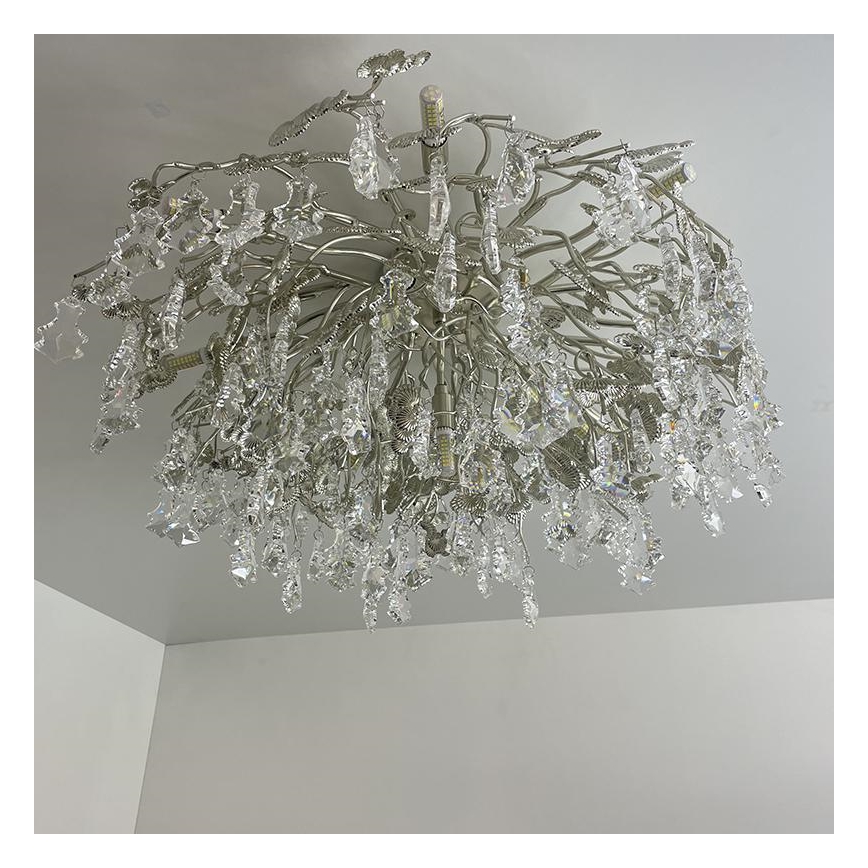 Loftlampe i krystal 12xG9/40W/230V skinnende krom