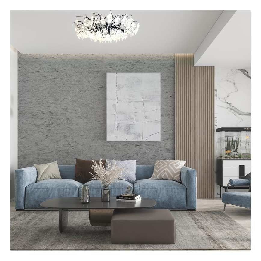 Loftlampe i krystal 12xG9/40W/230V sort