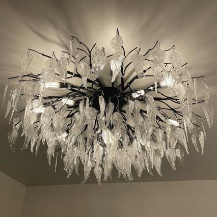 Loftlampe i krystal 12xG9/40W/230V sort