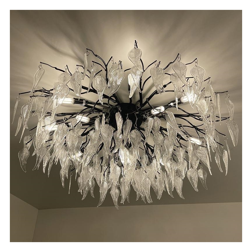 Loftlampe i krystal 12xG9/40W/230V sort