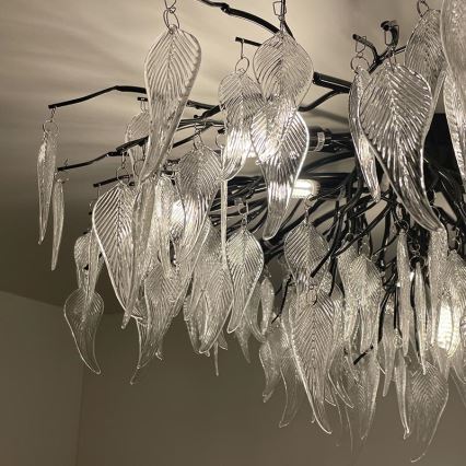 Loftlampe i krystal 12xG9/40W/230V sort
