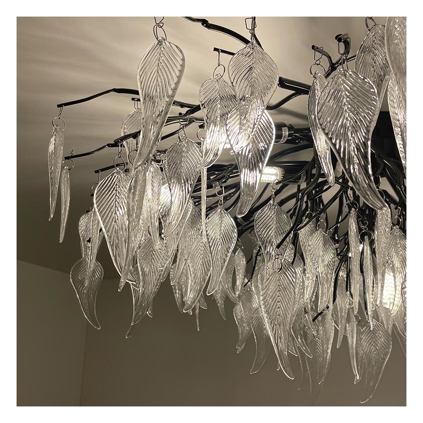 Loftlampe i krystal 12xG9/40W/230V sort