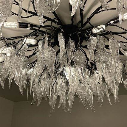 Loftlampe i krystal 12xG9/40W/230V sort