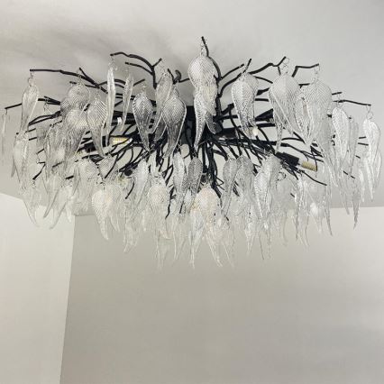 Loftlampe i krystal 12xG9/40W/230V sort