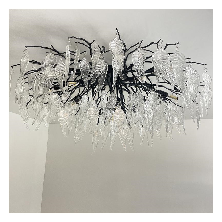 Loftlampe i krystal 12xG9/40W/230V sort