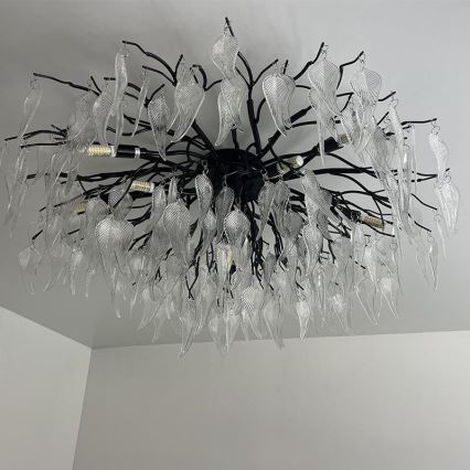 Loftlampe i krystal 12xG9/40W/230V sort