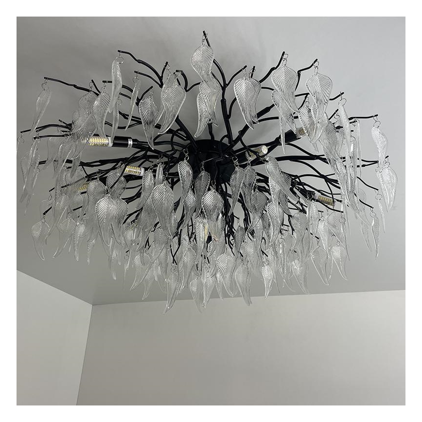 Loftlampe i krystal 12xG9/40W/230V sort