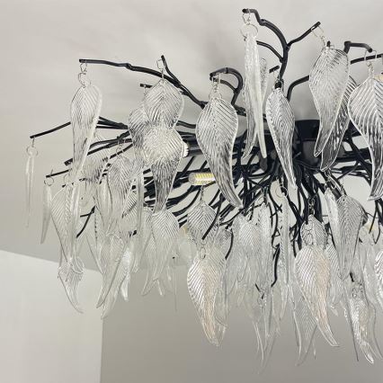Loftlampe i krystal 12xG9/40W/230V sort