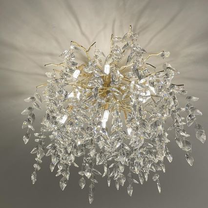 Loftlampe i krystal 9xG9/40W/230V guldfarvet
