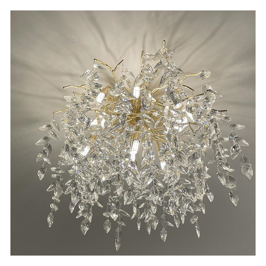 Loftlampe i krystal 9xG9/40W/230V guldfarvet