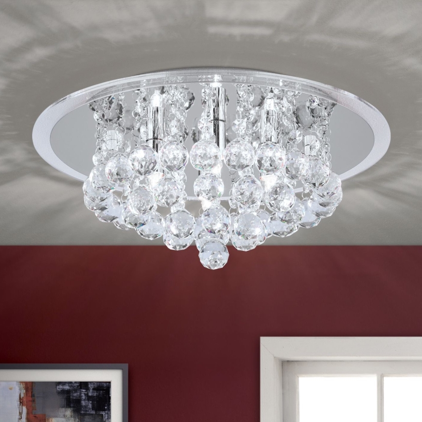 Loftlampe i krystal GLORIA 4xG9/40W/230V diameter 38 cm transparent/skinnende krom