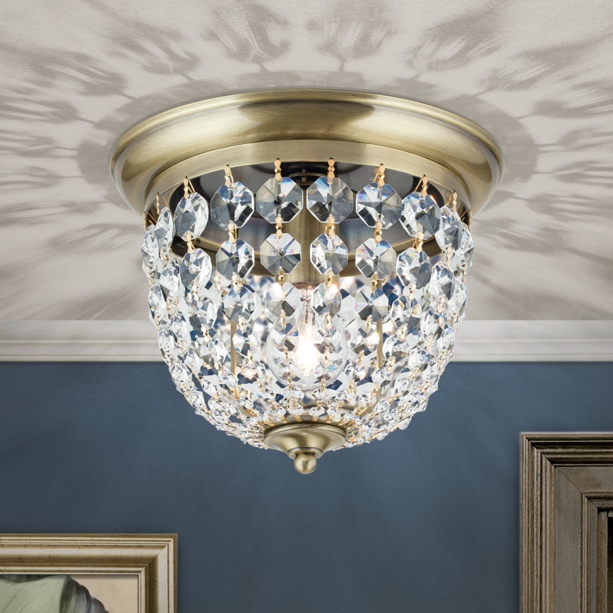 Loftlampe i krystal PLAFOND 1xE27/40W/230V diameter 26 cm bronze