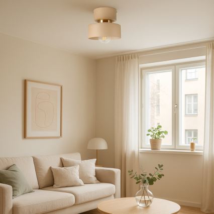 Loftlampe IGNIA 1xE27/60W/230V beige/guld