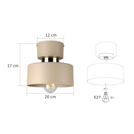 Loftlampe IGNIA 1xE27/60W/230V beige/guld