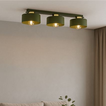 Loftlampe IGNIA 3xE27/60W/230V grøn