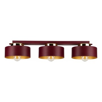 Loftlampe IGNIA 3xE27/60W/230V vinrød/guld