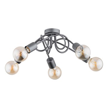 Loftlampe INTER 5xE27/15W/230V grå