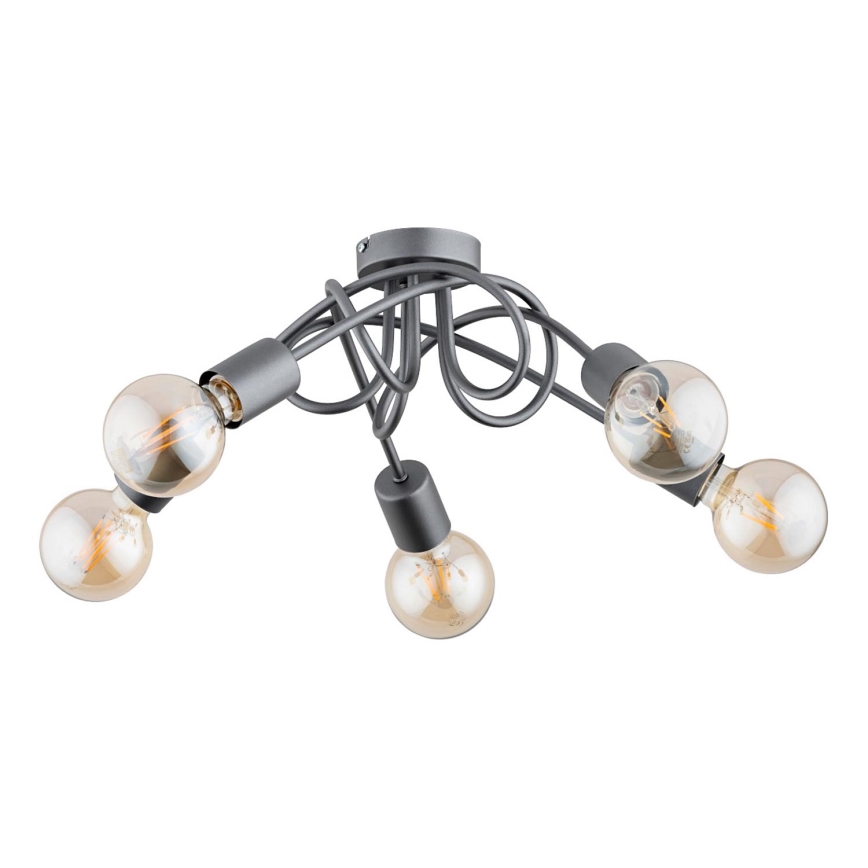 Loftlampe INTER 5xE27/15W/230V grå