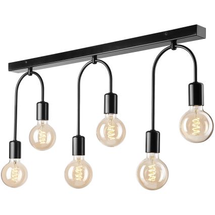 Loftlampe JANO 6xE27/15W/230V sort