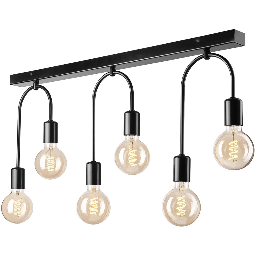 Loftlampe JANO 6xE27/15W/230V sort