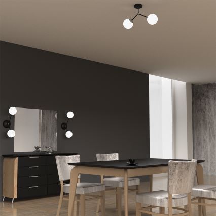 Loftlampe JOY 2xE14/40W/230V sort/skinnende krom
