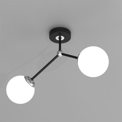 Loftlampe JOY 2xE14/40W/230V sort/skinnende krom