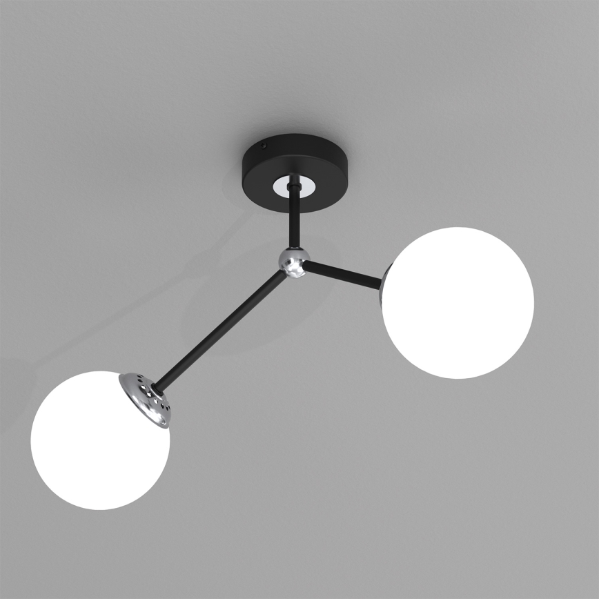 Loftlampe JOY 2xE14/40W/230V sort/skinnende krom