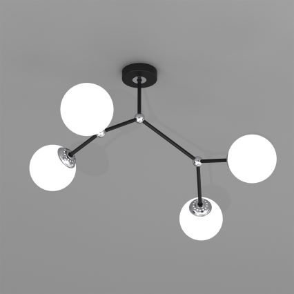 Loftlampe JOY 4xE14/40W/230V sort/skinnende krom