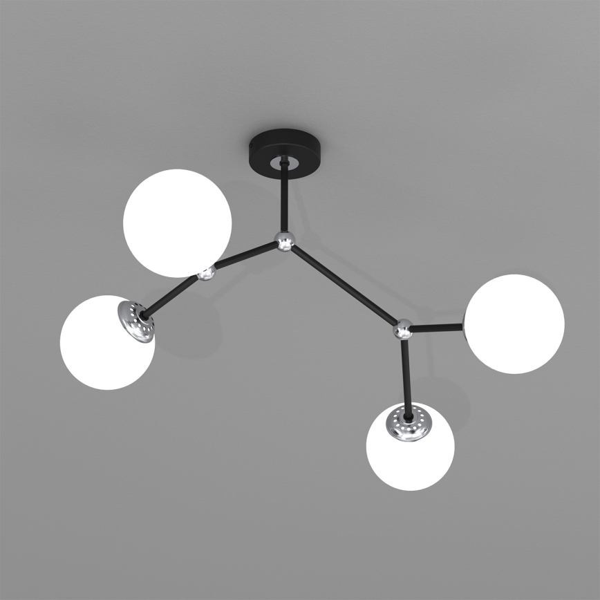 Loftlampe JOY 4xE14/40W/230V sort/skinnende krom