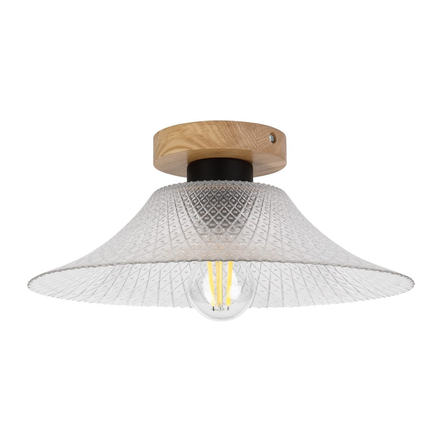 Loftlampe JULL WOOD 1xE27/15W/230V eg/klar Ø 34 cm
