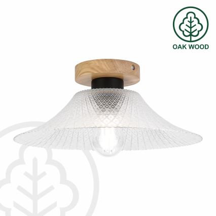 Loftlampe JULL WOOD 1xE27/15W/230V eg/klar Ø 34 cm