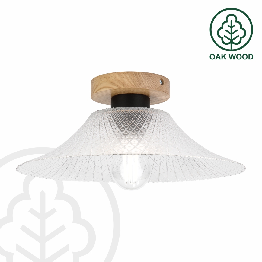 Loftlampe JULL WOOD 1xE27/15W/230V eg/klar Ø 34 cm