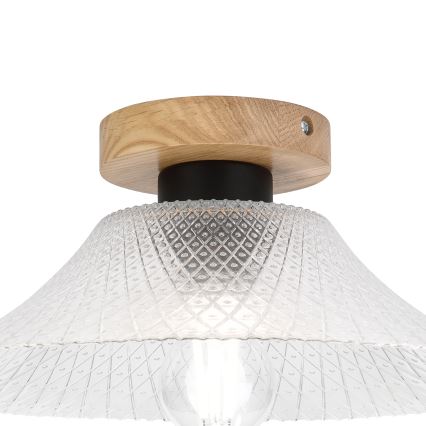 Loftlampe JULL WOOD 1xE27/15W/230V eg/klar Ø 34 cm