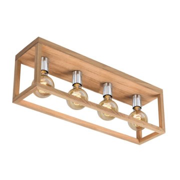 Loftlampe KAGO 4xE27/60W/230V mat egetræ