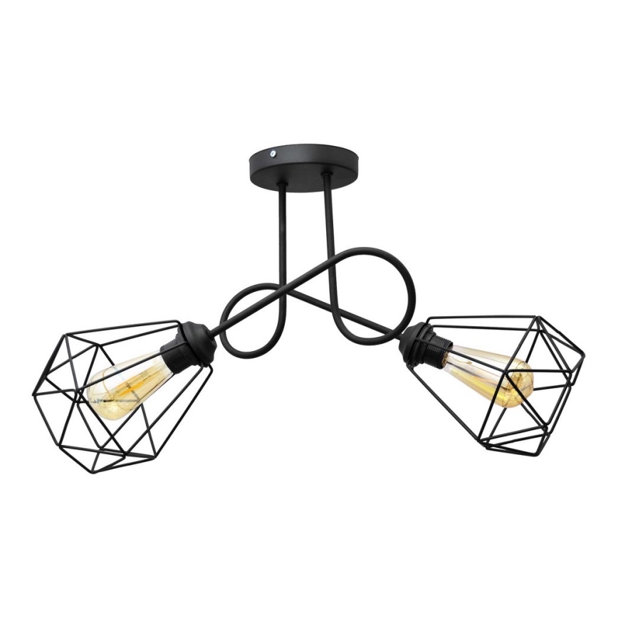 Loftlampe KARO 2xE27/15W/230V sort