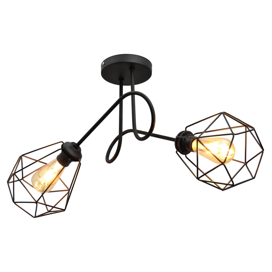 Loftlampe KARO 2xE27/15W/230V sort