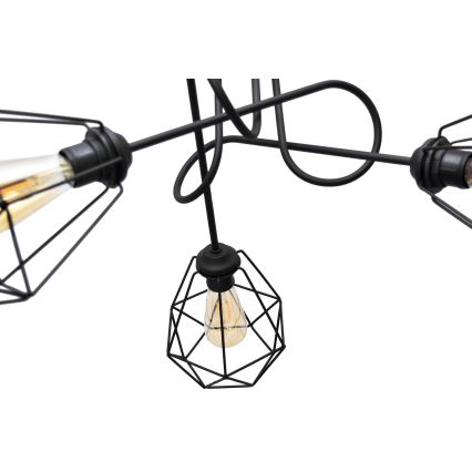 Loftlampe KARO 3xE27/15W/230V sort