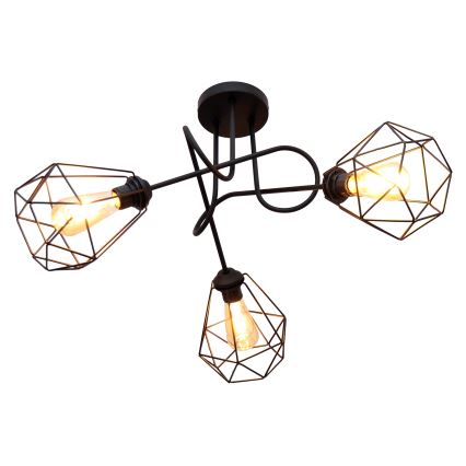 Loftlampe KARO 3xE27/15W/230V sort